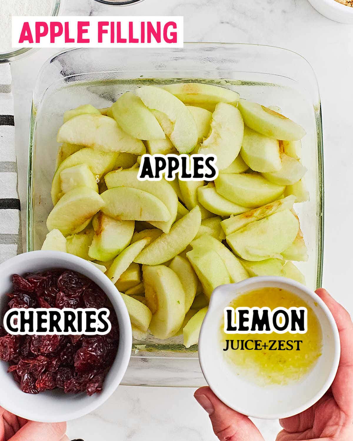 处理步骤:将苹果、干樱桃和柠檬。gydF4y2Ba